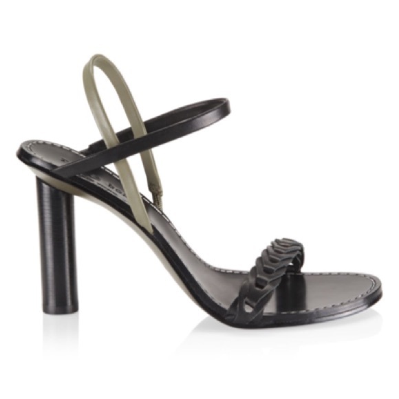 New Rag & Bone Black/Olive Infinity 3 Inch Heel Leather Sandals - Picture 1 of 3